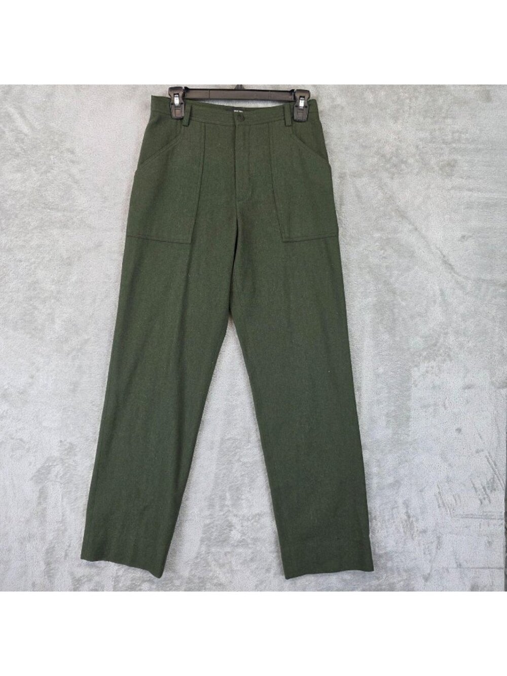 Vintage Philippe Adec Dress Pants Womens 6 Green Wool Blend Straight Leg